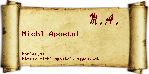 Michl Apostol névjegykártya
